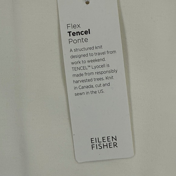 Eileen Fisher Flex Tencel Ponte Ivory Round Neck Zip Front Jacket Medium - Picture 7 of 12